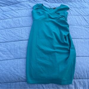 NWOT Miusol Teal Sheath Dress with Gathered Side Size Large